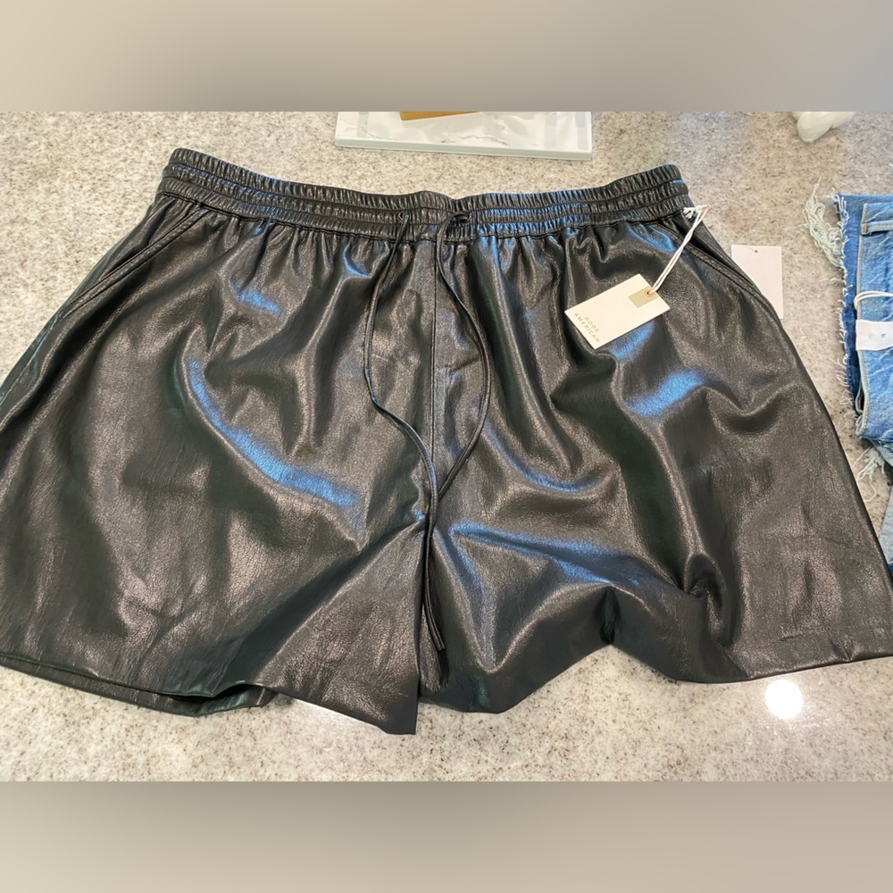 Good American pleather shorts